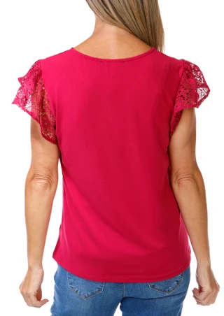 Thumbnail 2: ADRIENNE VITTADINI Women's Crochet Trim 2 Button Top 