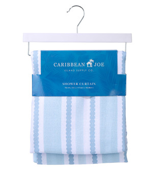 Thumbnail 1: Caribbean Joe 70x72 Tidal Stripe Print Shower Curtain 
