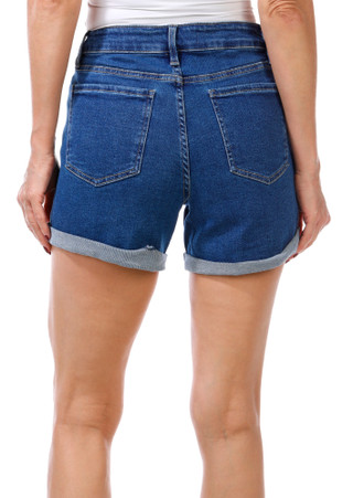 Thumbnail 3: Royalty Women's Roll Cuff Denim Shorts  