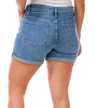 Thumbnail 3: Royalty Women's Roll Cuff Denim Shorts  