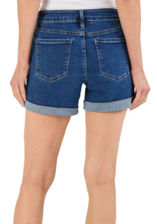 Thumbnail 4: Royalty Women's Roll Cuff Denim Shorts  