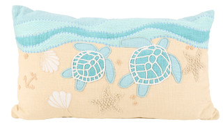 Thumbnail 1: Beach Bungalow 14x24 Beach Turtles Hypoallergenic Throw Pillow 