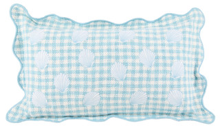 Thumbnail 1: Beach Bungalow 14x24 Scallop Shells Hypoallergenic Throw Pillow 
