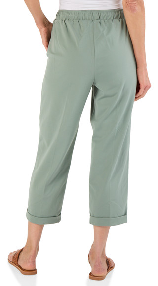 Thumbnail 2: Zac & Rachel Women's Comfort Stretch Tie Waist Cuffed Crop Pants 