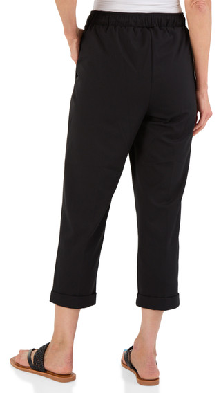 Thumbnail 2: Zac & Rachel Women's Comfort Stretch Tie Waist Cuffed Crop Pants 
