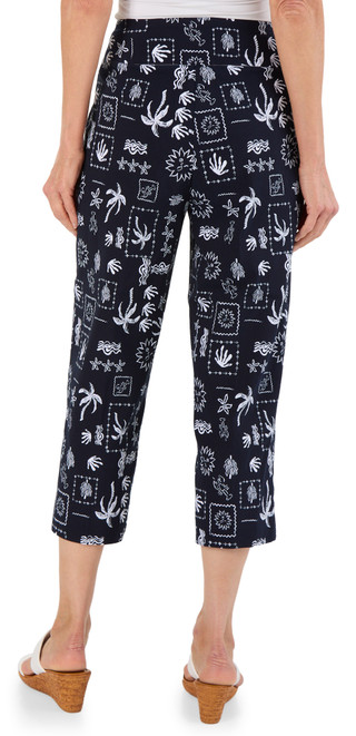 Thumbnail 2: Zac & Rachel Women's Comfort Stretch Print Crop Pants 