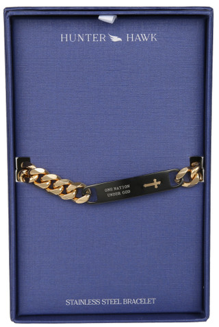 Thumbnail 1: Hunter Hawk Men's Stainless Steel Bracelet  
