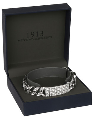 Thumbnail 1: 1913 Men's Stainless Steel Cubic Zirconia Bracelet  