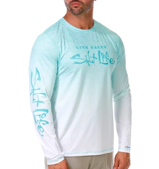 Thumbnail 1: Salt Life Men's Current and Catch Fade Perforated SLX Performance Tee 