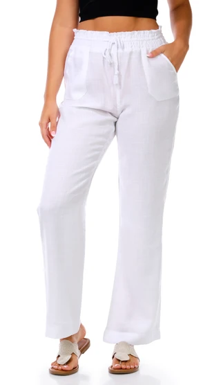 Thumbnail 1: Cisono Junior's Smocked Waist Tie Front Pants 
