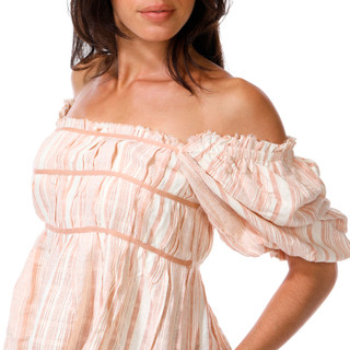 Thumbnail 2: BY TOGETHER Junior's Short Puff Sleeve Babydoll Top 