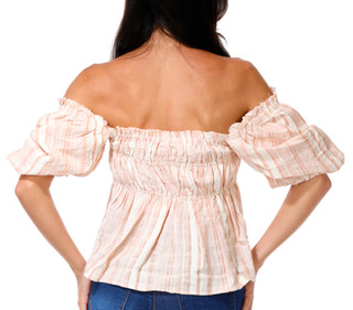 Thumbnail 3: BY TOGETHER Junior's Short Puff Sleeve Babydoll Top 