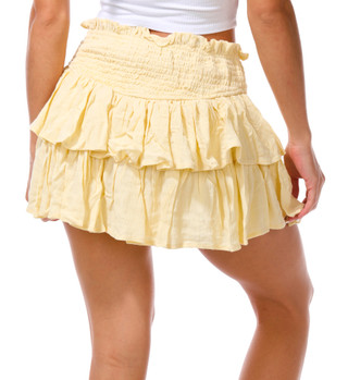 Thumbnail 2: No Comment Junior's Smocked Waist Ruffled Mini Skort 