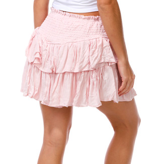 Thumbnail 3: No Comment Junior's Smocked Waist Ruffled Mini Skort 