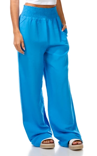 Thumbnail 1: Taelynn Junior's Smocked Waist Linen Pants 
