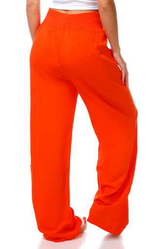 Thumbnail 3: Taelynn Junior's Smocked Waist Linen Pants 