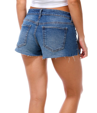 Thumbnail 3: Celebrity Pink Junior's Lowrise Cutoff Denim Shorts 