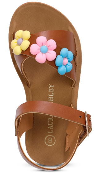Thumbnail 2: Laura Ashley Girls Flower Sandals 