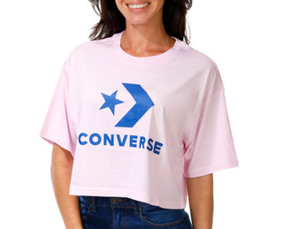 Thumbnail 1: Converse Junior's Short Sleeve Graphic Logo Cropped Tee 