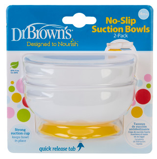 Thumbnail 1: Dr. Brown's 2 Pk No-Slip Suction Feeding Bowls 