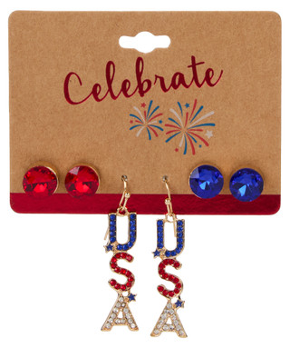 Thumbnail 1: Celebrate 3 Pr Americana 250th Earrings Set 