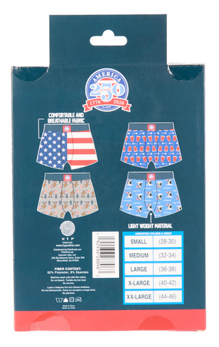 Thumbnail 2: HYP Men's 4 Pk Americana 250th Boxer Shorts 