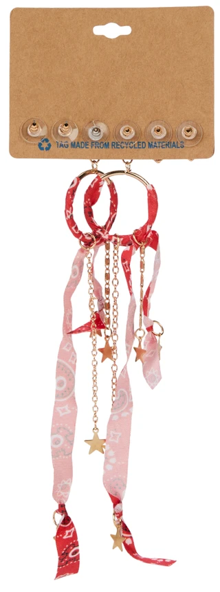 Thumbnail 2: Celebrate 3 Pr Americana 250th  Red Bandana & Gold Earrings Set 