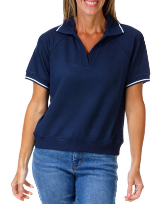 Thumbnail 1: Joie Women's Ribbed Hem Polo Shirt 