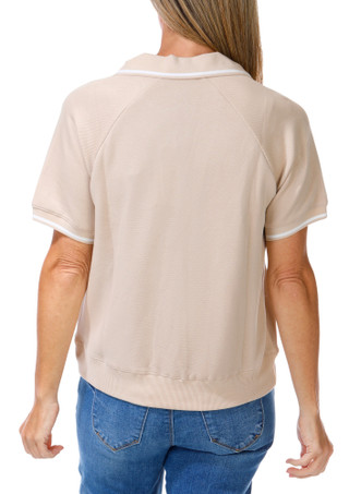 Thumbnail 2: Joie Women's Ribbed Hem Polo Shirt 