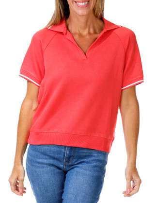 Thumbnail 1: Joie Women's Ribbed Hem Polo Shirt 