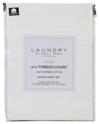 Thumbnail 1: LAUNDRY BY SHELLI SEGAL Queen Size 4 Pc Sheet Set 400 Count 