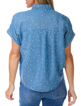 Thumbnail 2: Beach Lunch Lounge Women's Americana Tie Front Button Down Top 