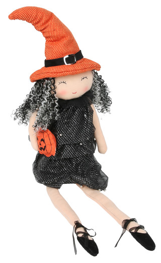 Thumbnail 1: Magical Season 28 in Glitter Witch with Pumpkin Halloween Decor 
