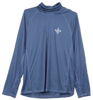 Thumbnail 1: SILVER BAIT Men's Outdoor Long Sleeve Hooded Performance Fishing Tee 