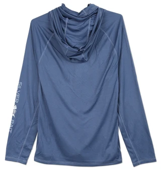Thumbnail 2: SILVER BAIT Men's Outdoor Long Sleeve Hooded Performance Fishing Tee 