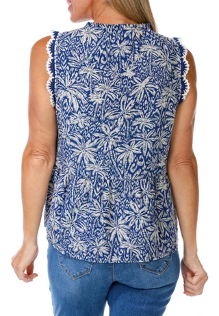 Thumbnail 2: 1. State Women's Crocheted Trim Tie Neck Top 