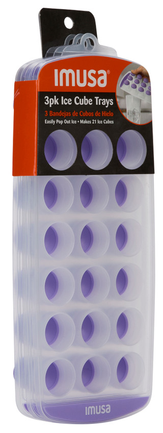 Thumbnail 1: Imusa 3 Pk Ice Cube Trays with Pop Out Bottom 