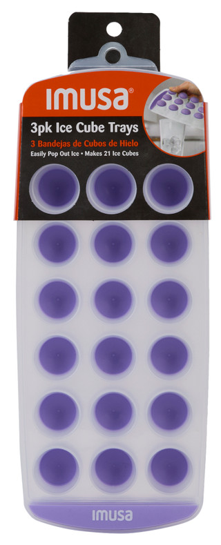 Thumbnail 3: Imusa 3 Pk Ice Cube Trays with Pop Out Bottom 