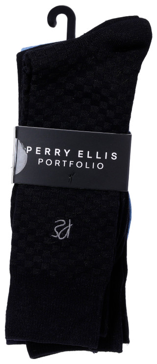 Thumbnail 1: Perry Ellis Men's 4 Pk Patterned Dress Socks 