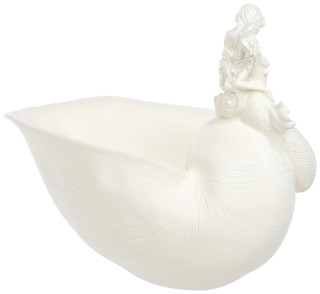 Thumbnail 2: Fancy That 12 In Resin Mermaid Shell Bowl Decor 