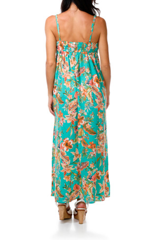 Thumbnail 3: INSPIRED HEARTS Junior's Sleeveless V Neck Smocked Waist Maxi Dress 