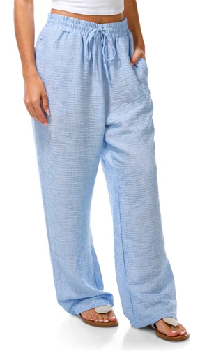 Thumbnail 1: Cisono Junior's Tie Waist Linen Beach Pants 