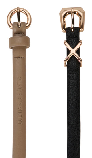 Thumbnail 1: Vince Camuto Women's 2 Pk Thin Dressy Fashion Belts 
