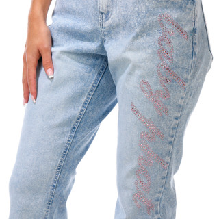 Thumbnail 2: Baby Phat Junior's Rhinestone Bootcut Denim Jeans 