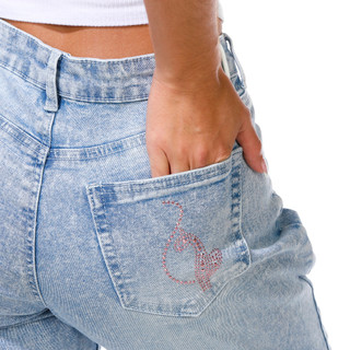 Thumbnail 3: Baby Phat Junior's Rhinestone Bootcut Denim Jeans 