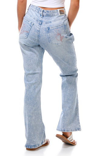 Thumbnail 4: Baby Phat Junior's Rhinestone Bootcut Denim Jeans 