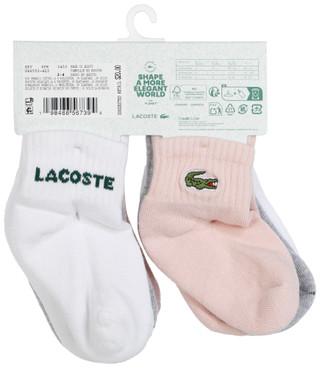 Thumbnail 2: Lacoste Girl's 6 Pack Toddler Logo Socks 