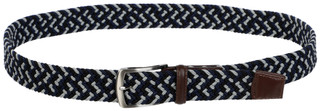 Thumbnail 1: GREG NORMAN Men's Woven Stretch Belt with Leather Tab 