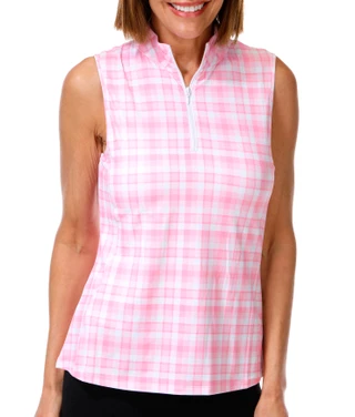 Thumbnail 1: GOTTEX Women's Sleeveless 1/4 Zip Mock Neck Top 