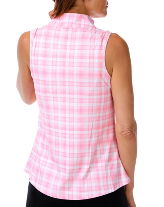 Thumbnail 3: GOTTEX Women's Sleeveless 1/4 Zip Mock Neck Top 